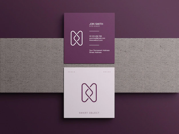 Free PSD | Square business card mockup