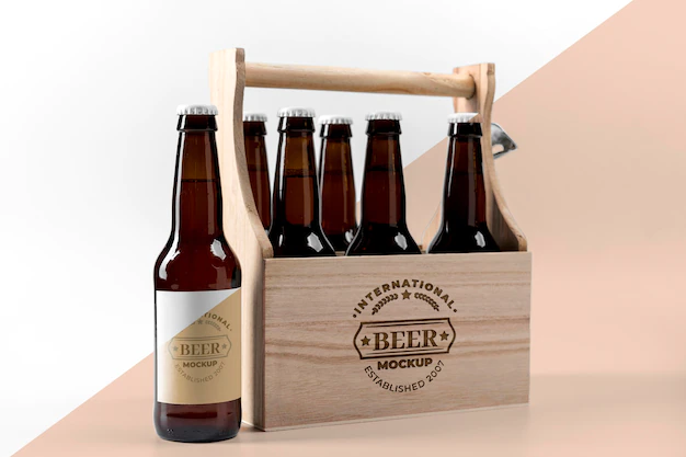 Free PSD | Craft beer  arrangement concept mock-up