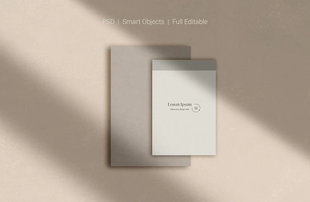 Free PSD | Set of corporate stationery branding mockup top view