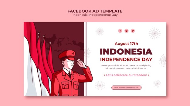 Free PSD | Indonesia independence day social media promo template