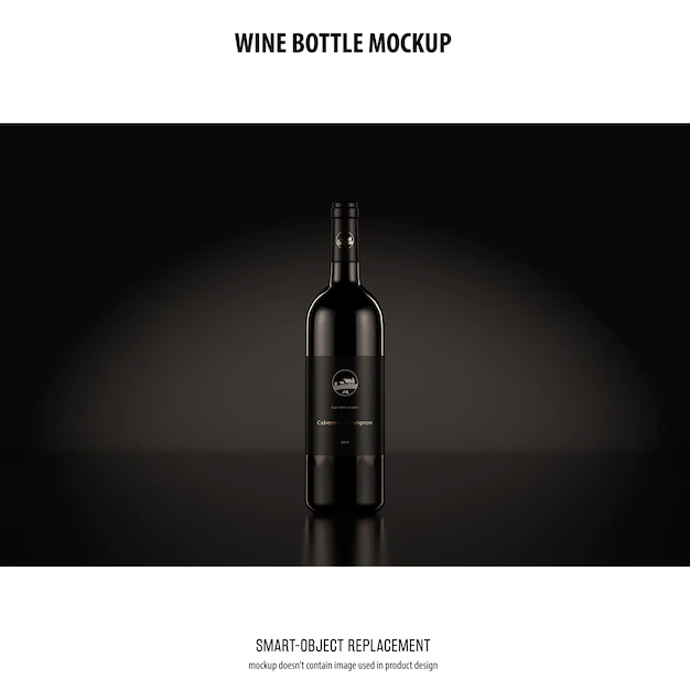 Free PSD | Wine bottle mockup