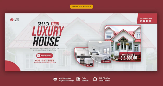 Free PSD | Real estate house property facebook cover banner template