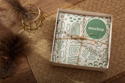 Free PSD | Elegant wrapping paper real context mockup