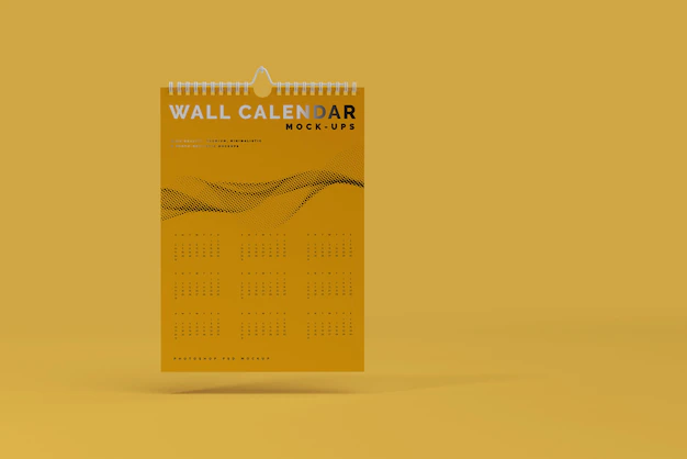 Free PSD | Vertical wall calendar mockup