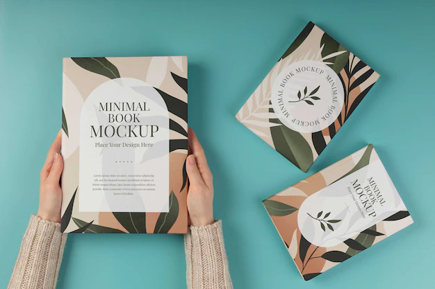 Free PSD | Book mockup with minimal design