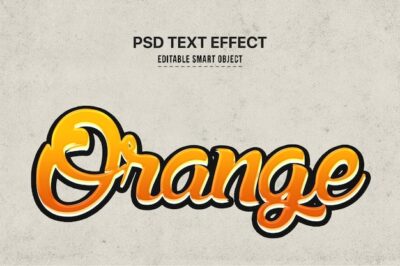 Free PSD | Orange text style effect
