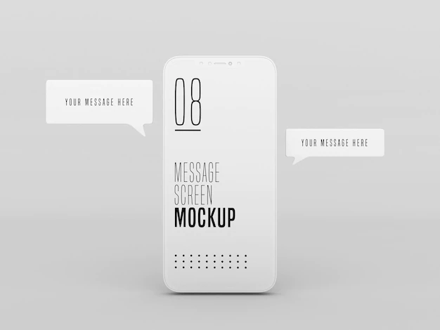 Free PSD | Chat messaging conversation on mobile phone mockup