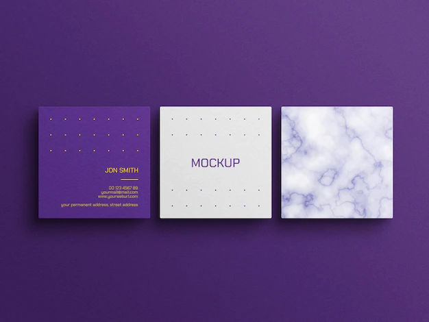 Free PSD | Square business card mockup