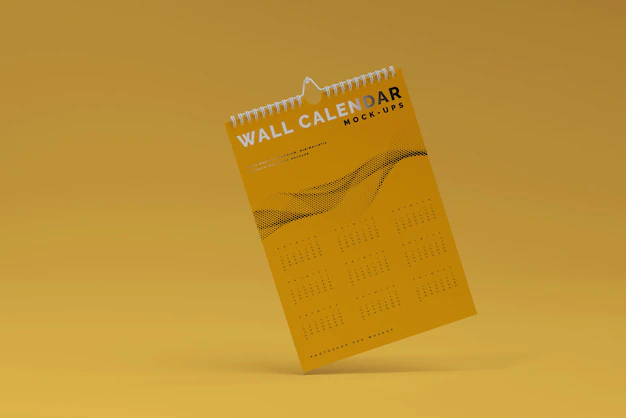 Free PSD | Vertical wall calendar mockup