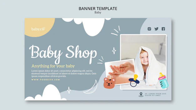 Free PSD | Baby shop banner template