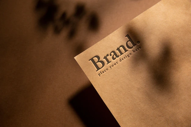 Free PSD | Top view over press logo paper shadow mockup