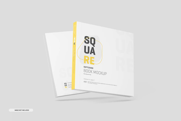 Free PSD | Square softcover book mockup