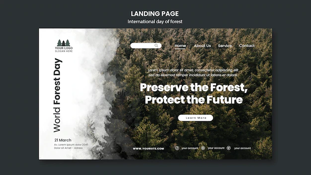 Free PSD | World forest day landing page template