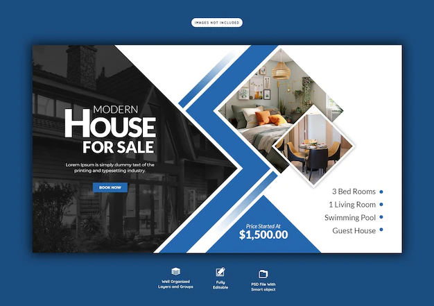 Free PSD | Real estate house property web banner template