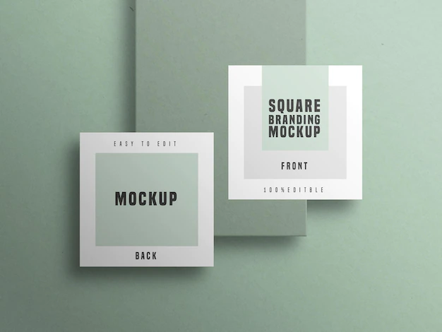 Free PSD | Square business card  mockup