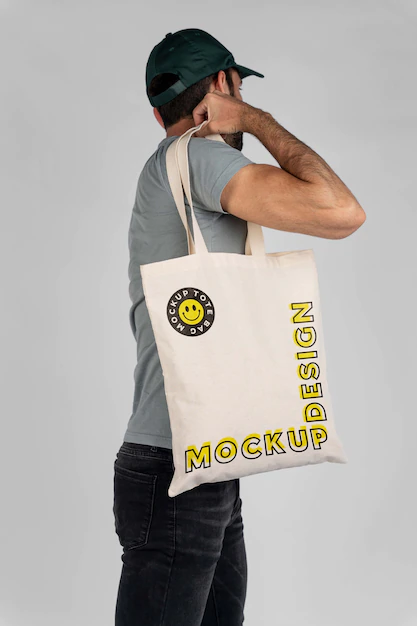 Free PSD | Minimalistic tote bag mockup