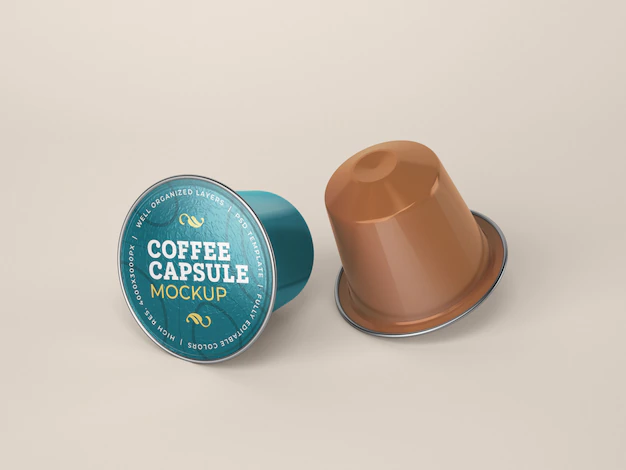 Free PSD | Coffee capsule mockup