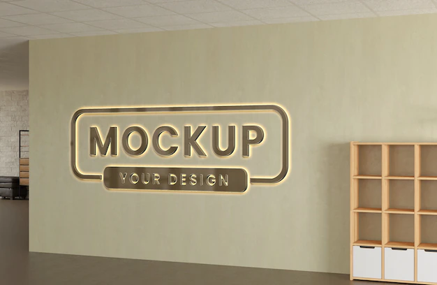 Free PSD | Interior office logo mockup