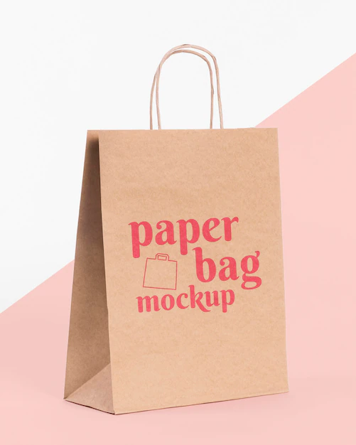 Free PSD | Paper bag concept with mock-up