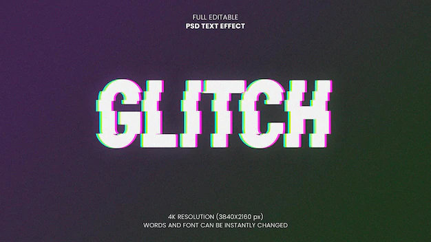 Free PSD | Glitch text effect