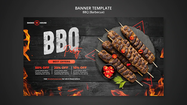 Free PSD | Barbecue house banner template