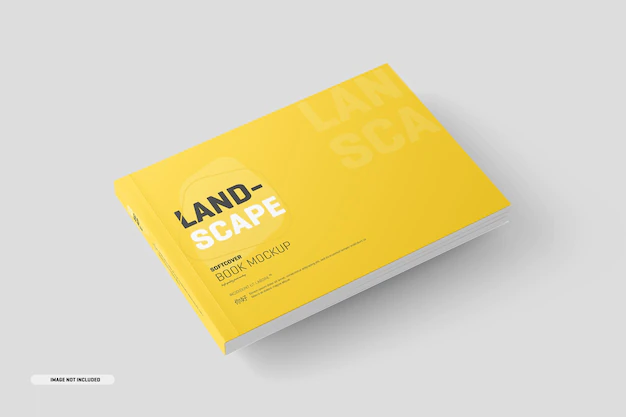 Free PSD | Landscape softcover book mockup