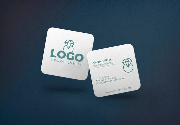 Free PSD | Square business card mockup