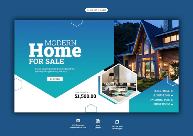 Free PSD | Real estate house property web banner template