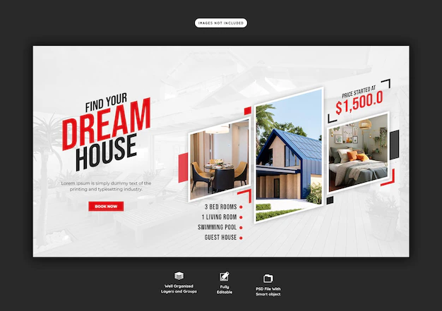 Free PSD | Real estate house property web banner template