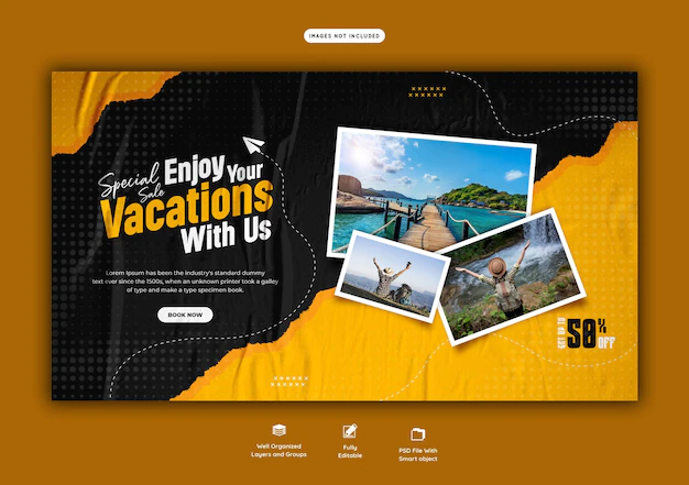 Free PSD | Travel and tourism web banner template