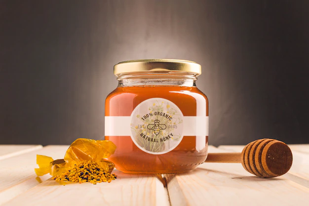 Free PSD | Jar with natural honey