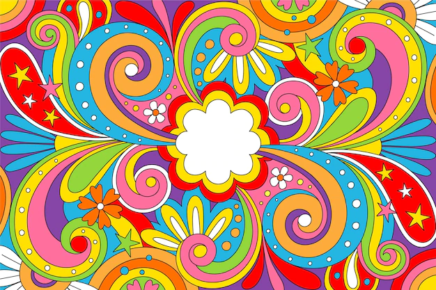 Free Vector | Psychedelic groovy background