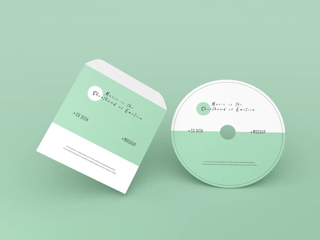 Free PSD | Cover and compact disc mockup
