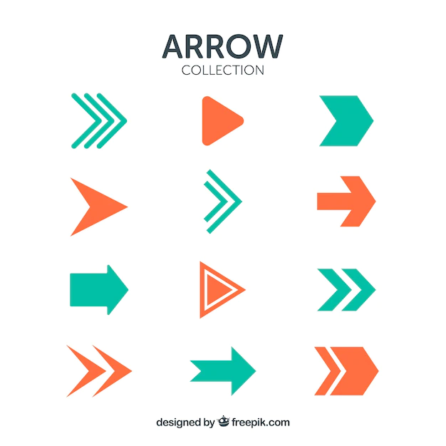 Free Vector | Set of colorful arrows to mark in flat style