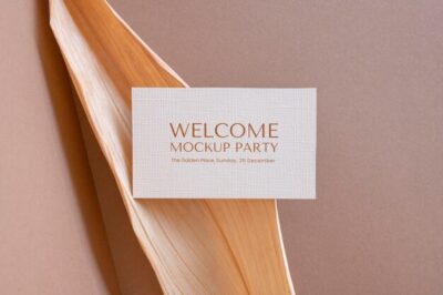 Free PSD | Camel and nude visit card mockup