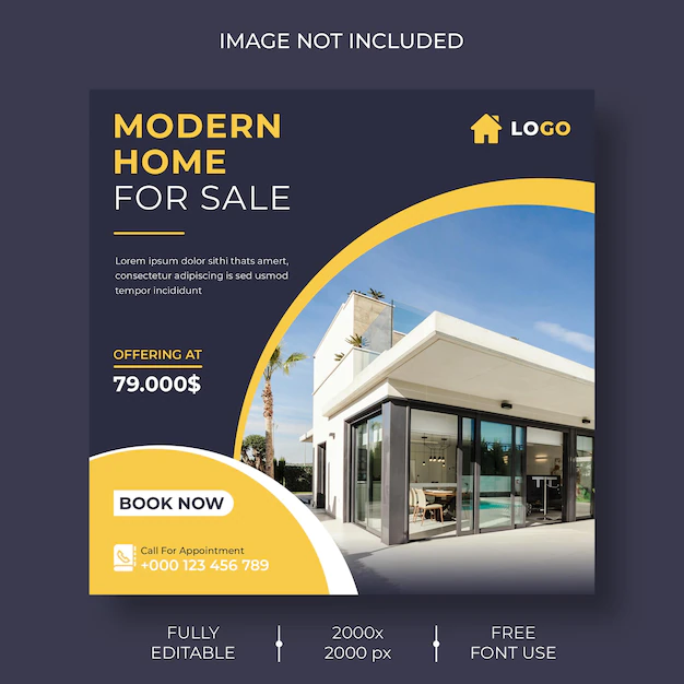 Free PSD | Real estate social media or instagram post template