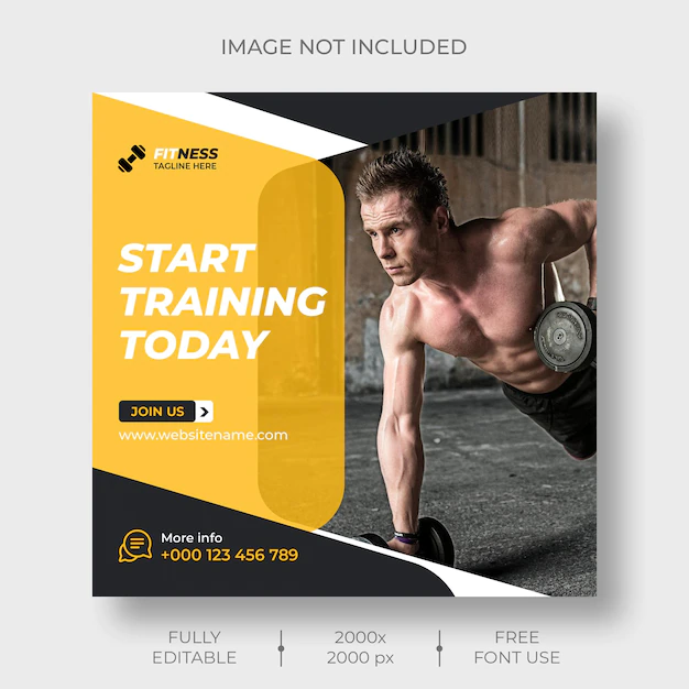 Free PSD | Fitness social media and instagram post template