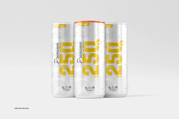 Free PSD | 250ml soda cans mockup