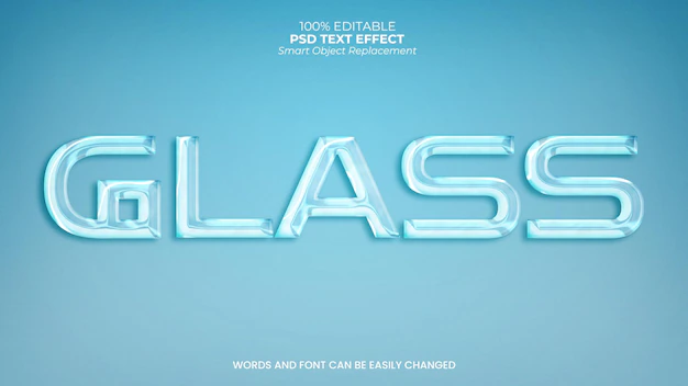 Free PSD | Glass text effect