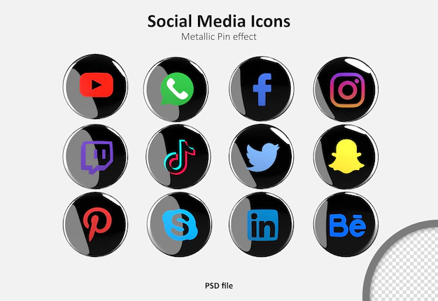 Free PSD | Social media 3d icons pack