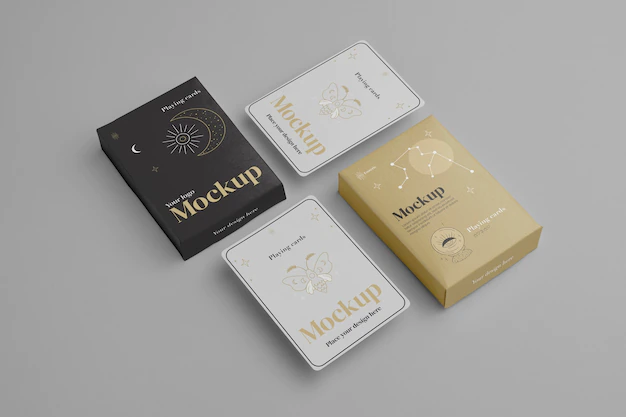 Free PSD | Close up on playing cards mockup