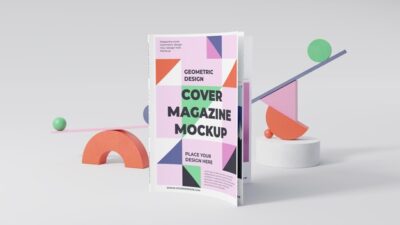 Free PSD | Minimalistic magazine mock-up arrangement