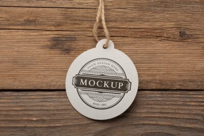 Free PSD | Close up on vintage label mockup