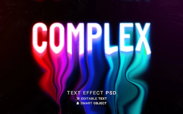 Free PSD | Text effect liquid typography design