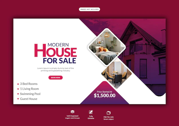 Free PSD | Real estate house property web banner template