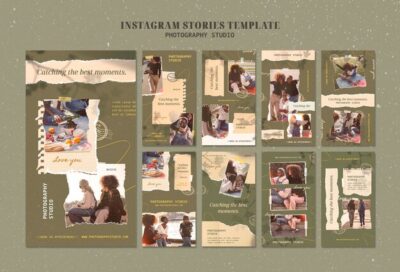 Free PSD | Paper texture instagram stories template