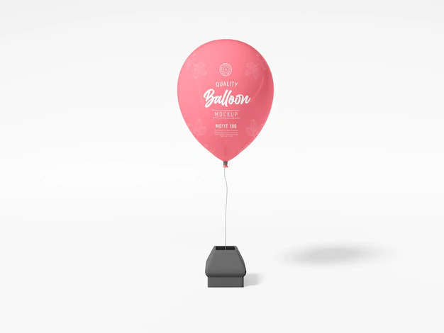 Free PSD | Floating balloon mockup