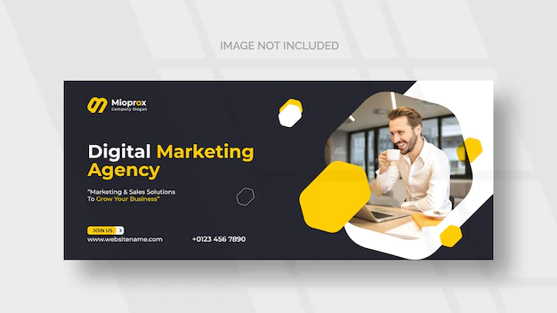 Free PSD | Digital marketing facebook cover and web banner template