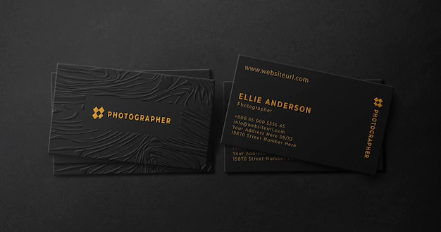 Free PSD | Elegant dark business card mockup