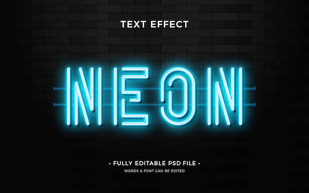 Free PSD | Neon text effect